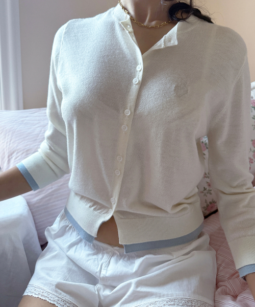 Базовый многослойный трикотажный кардиган - Ivory