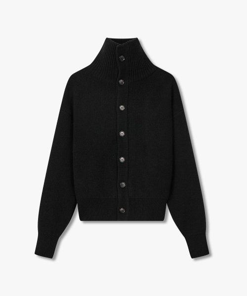 Кардиган Drop Shoulder High Neck вязаный, Black 7215450901