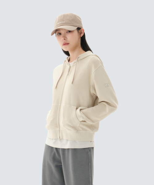 Женская худи на молнии пигментного окраса (S26SWFFJ57) Beige