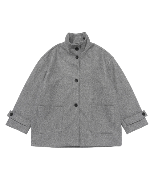 Оверсайз полупальто из мягкой шерсти (Grey)