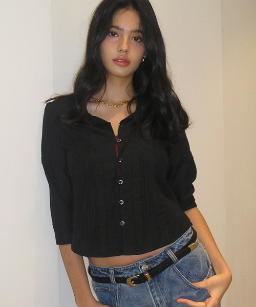 Блузка Ella Pintuck, Black