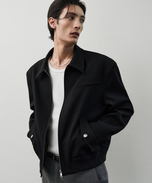 SIENA BLOUSON CROP JACKET [BLACK]