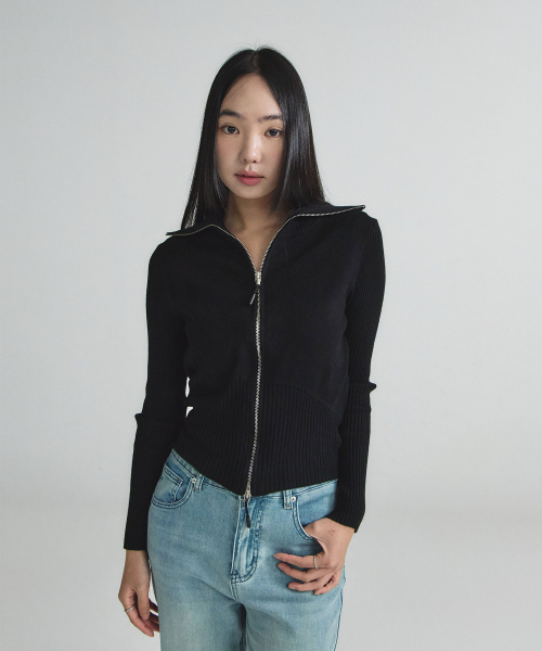 Кардиган Becky Two-Way молния, Black