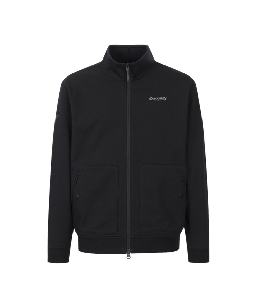 Мужская трикотажная куртка с высоким горлом (BLACK)