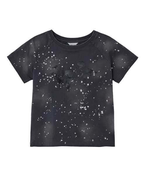 Spray Print Raglan Top [Charcoal]