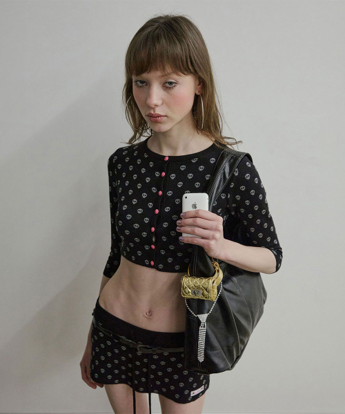 トップス SCULPTOR NewEmoCropCardigan MelangeGray 스컬프터(SCULPTOR