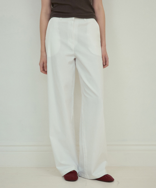 Mono basic straight cotton pants_White(O25-PT02)