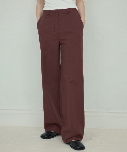 Mono basic straight cotton pants_Grape(O25-PT02)