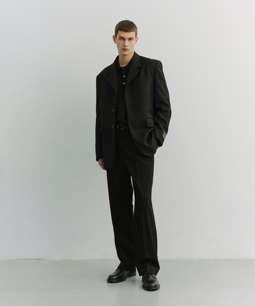 3 BUTTON WOOL BLAZER_UNISEX_UDJA6A103_BLACK