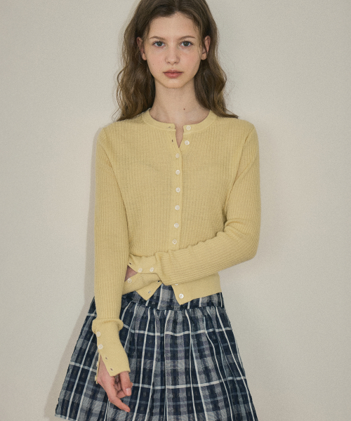 Cuffs шерстяной button cardigan Butter yellow (OC25-KN03)