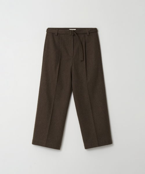 Belted шерстяной Slacks (Brown)