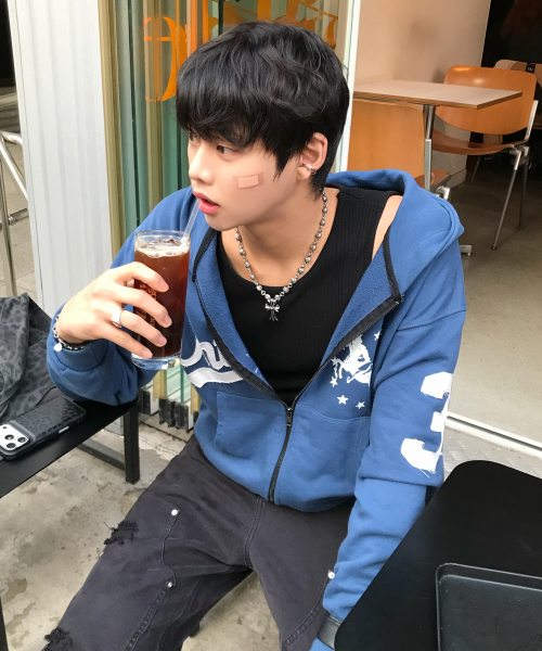 UNICORN VARSITY HOOD ZIP UP синий