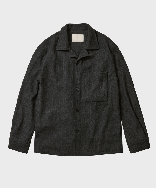 Рубашка-куртка TY с карманами, STRIPE CHARCOAL
