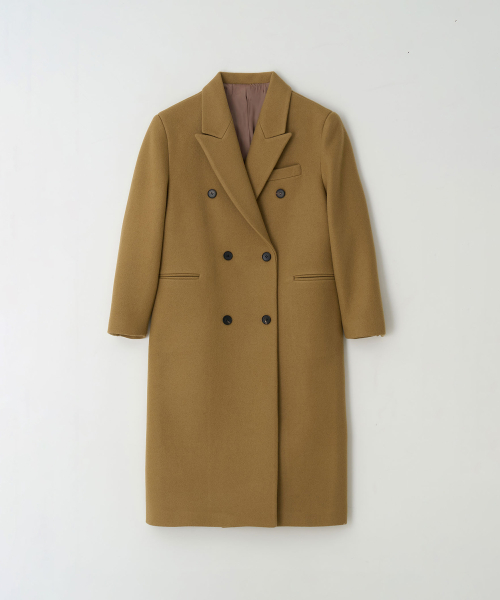 Double шерстяной Coat (Beige)