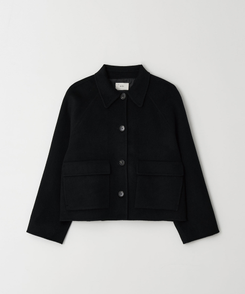 Pocket Handmade Short Coat (Black)