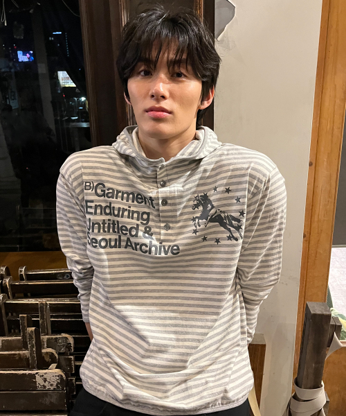 Худи Unicorn Small Stripe Henley Melange White