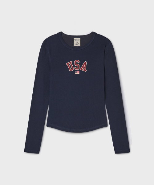 USA Ribbed Crew-neck футболка / WHLAG2292F