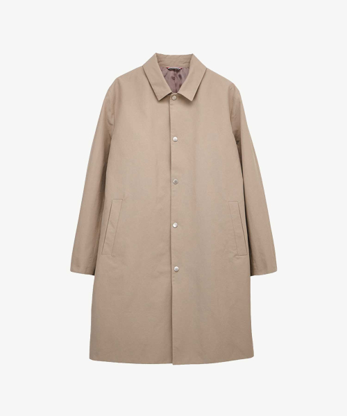 Хлопковый макинтош Essential Cotton Nylon Mac Coat Beige SCTUA02NSD