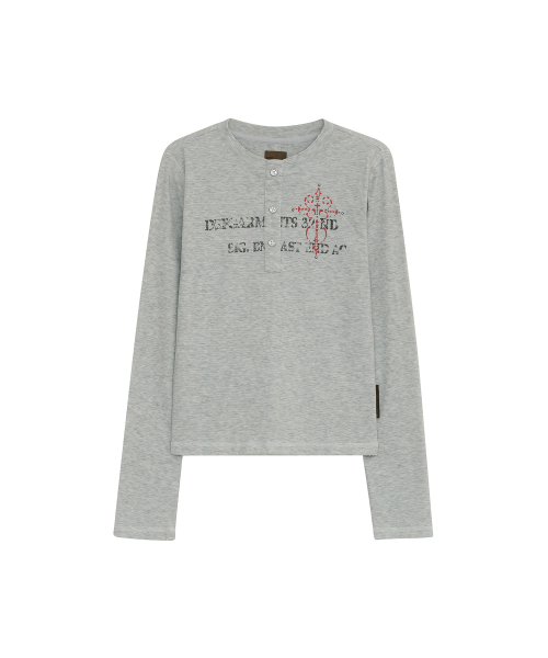 STONE CROSS HENLEY NECK LONG SLEEVE [MELANGE]
