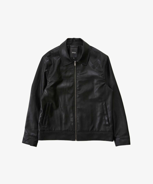 Куртка-тракер из веган-кожи Black (Basic Fit)