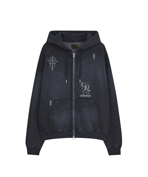 STONE CROSS HOOD ZIP UP тёмно-синий