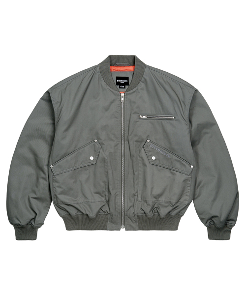 UTILITY POCKET логотип FLIGHT JARCKET (GREY)