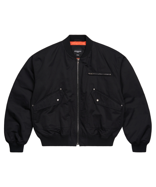UTILITY POCKET логотип FLIGHT JARCKET (BLACK)