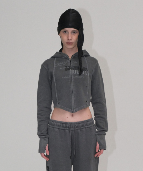 PIGMENT SLIM HOODED на молнии [CHARCOAL]