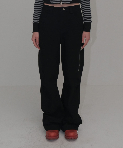 WASHING COTTON CARGO PANTS чёрный