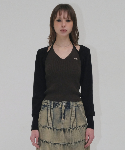 BOLERO KNIT TOP [BLACK]