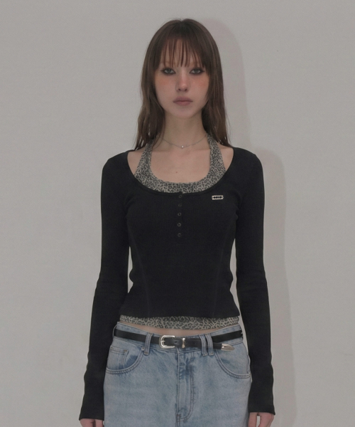 HALTER LAYERED SET [BLACK]