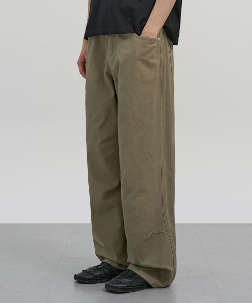 Брюки карго из хлопка с вытачками (KHAKI BEIGE)