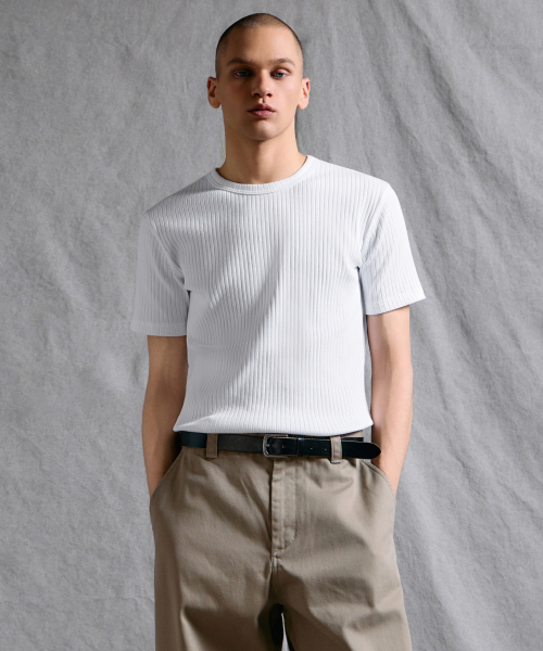 WIDE RIBBED MUSCLE FIT CREW NECK футболка белый