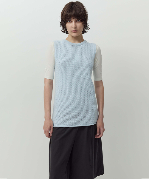 Crochet Knit без рукавов Sky синий
