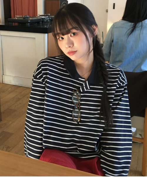 Paris Stripe Long sleeves Polo футболка DARK тёмно-синий