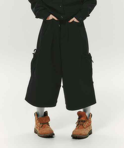 COTTON CAPRI PANTS чёрный