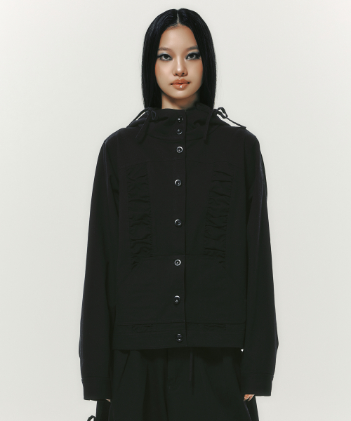 COTTON SHIRRING HOOD куртка чёрный