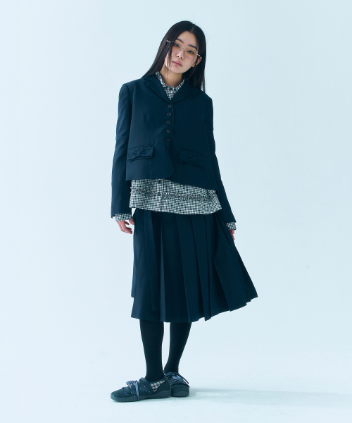PLEATED BELT SKORT тёмно-синий
