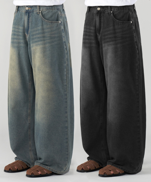 [2PACK]Vintage like linen wide джинсовый pants 4 colors