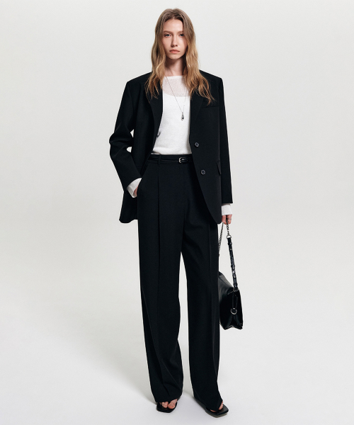 Широкие брюки ELISE WIDE SLACKS_BLACK