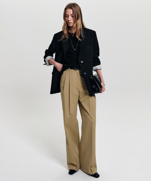 Бежевые слаксы FAITH CLASSIC TWO TUCK SLACKS_BEIGE