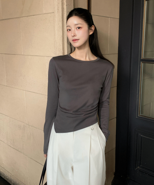 Асимметричный лонгслив ZEZE UNBALANCE LONG SLEEVE T-SHIRT_4colors