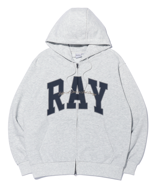 Худи на молнии RAY с большим лого MQ6TU145_OATMEAL