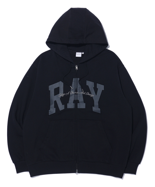 Худи на молнии RAY с большим арочным логотипом MQ6TU145_BLACK