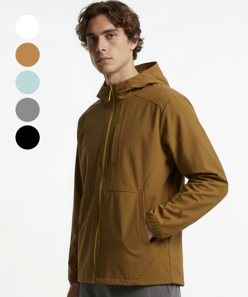 Ветровка-худи на двухсторонней молнии из стрейч-ткани (5 COLORS)