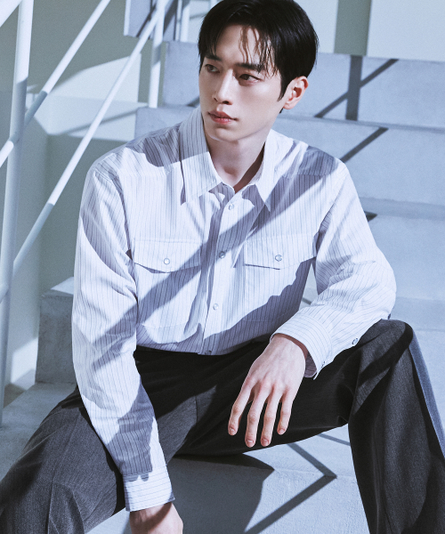 라일 스트라이프 웨스턴 셔츠 [WHITE]