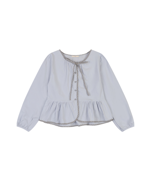 Блузка в клетку Check Colorblock (Sky Blue)