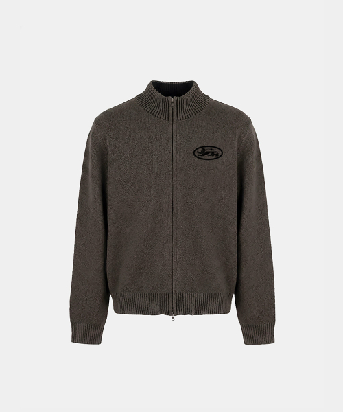 Mystic Full-Zip Knit Track Top - Khaki Brown