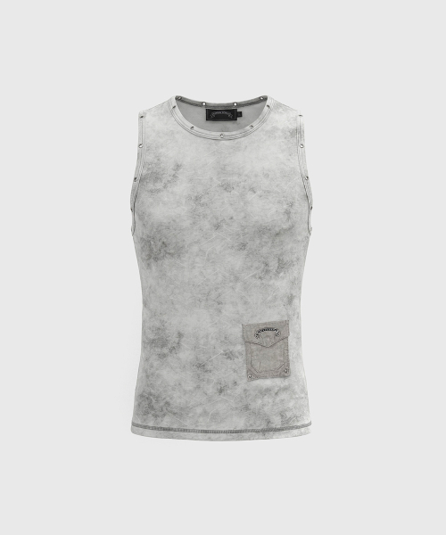 トップス BADBLOOD ViperCotton RibHenleyNeck White 배드블러드(BADBLOOD) Viper Cotton Rib Tank 01 - White - 사이즈