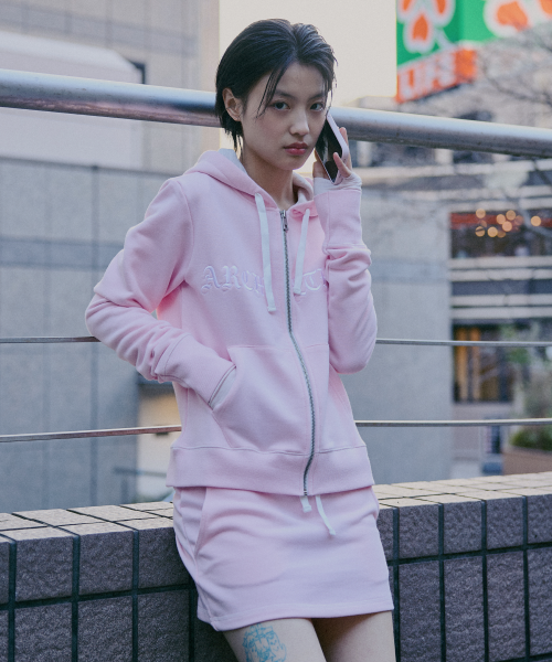 Худи на молнии с логотипом After Class от ACME METHOD [Light Pink]